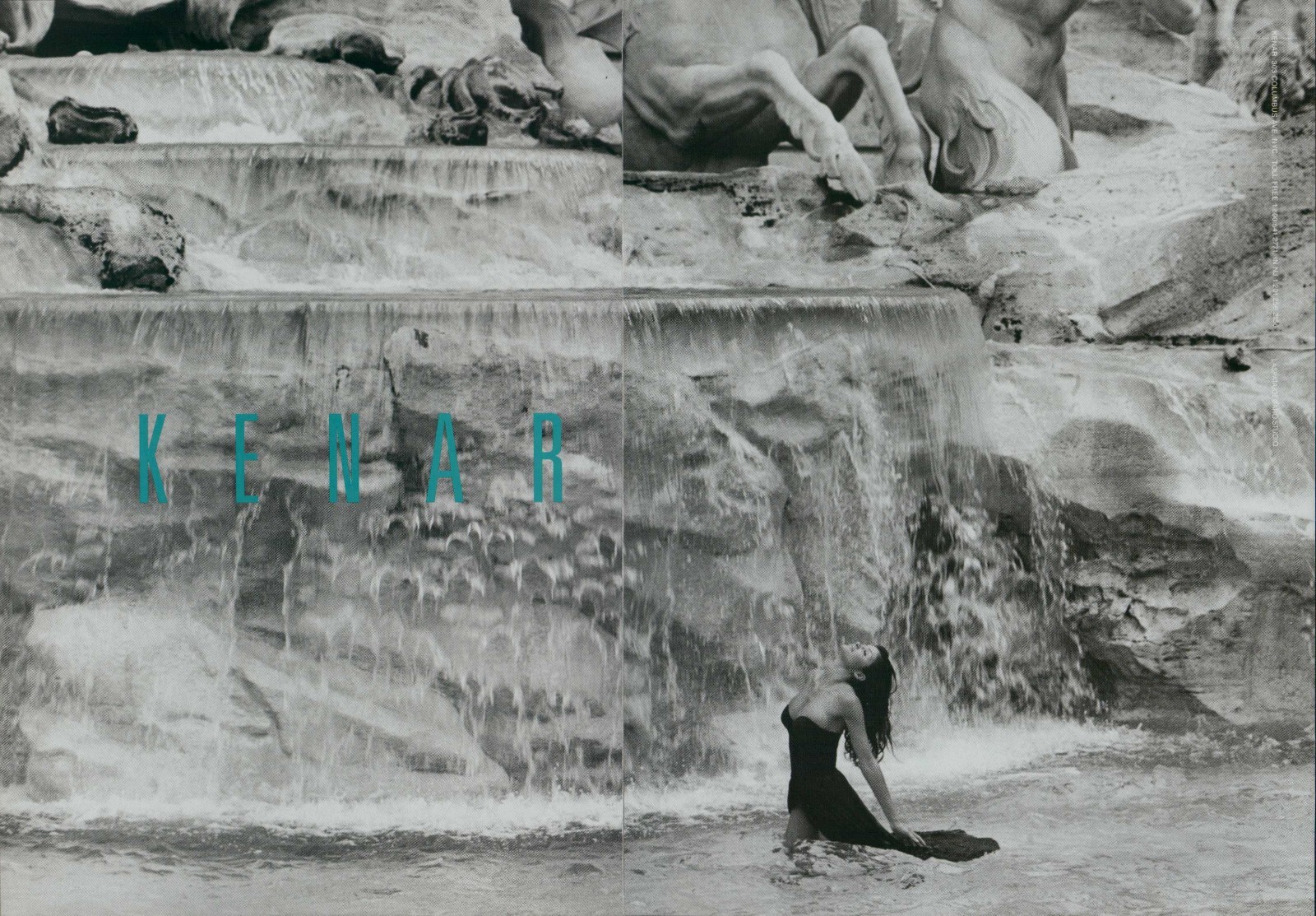 KENAR Magazine Print Ad Helena Christensen by Rocco Laspata fashion 2pg VTG 1993