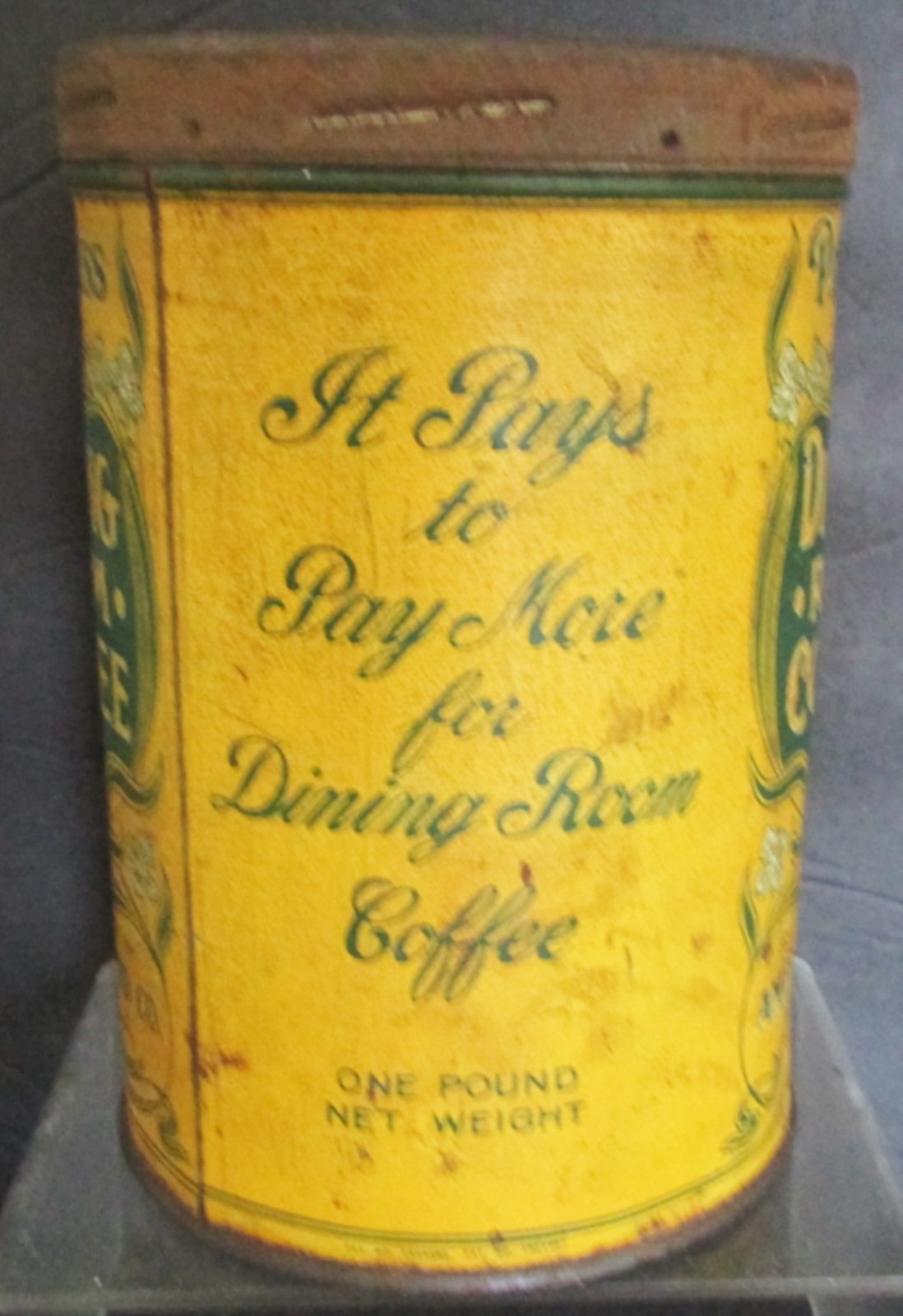 Dining Room Coffee American Food Co Newark NJ 1 lb Screw Top Tin Passaic Metal