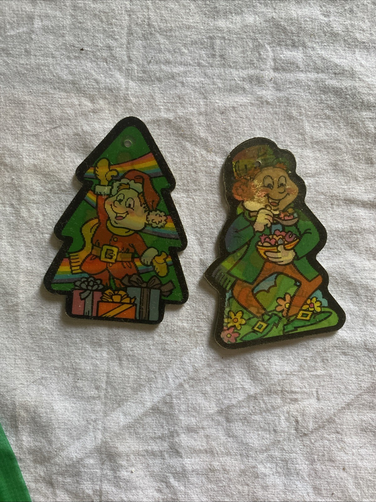Vtg Lucky Charms 1992 RARE Collector Prize Christmas Ornament Lot O 2 Lenticular
