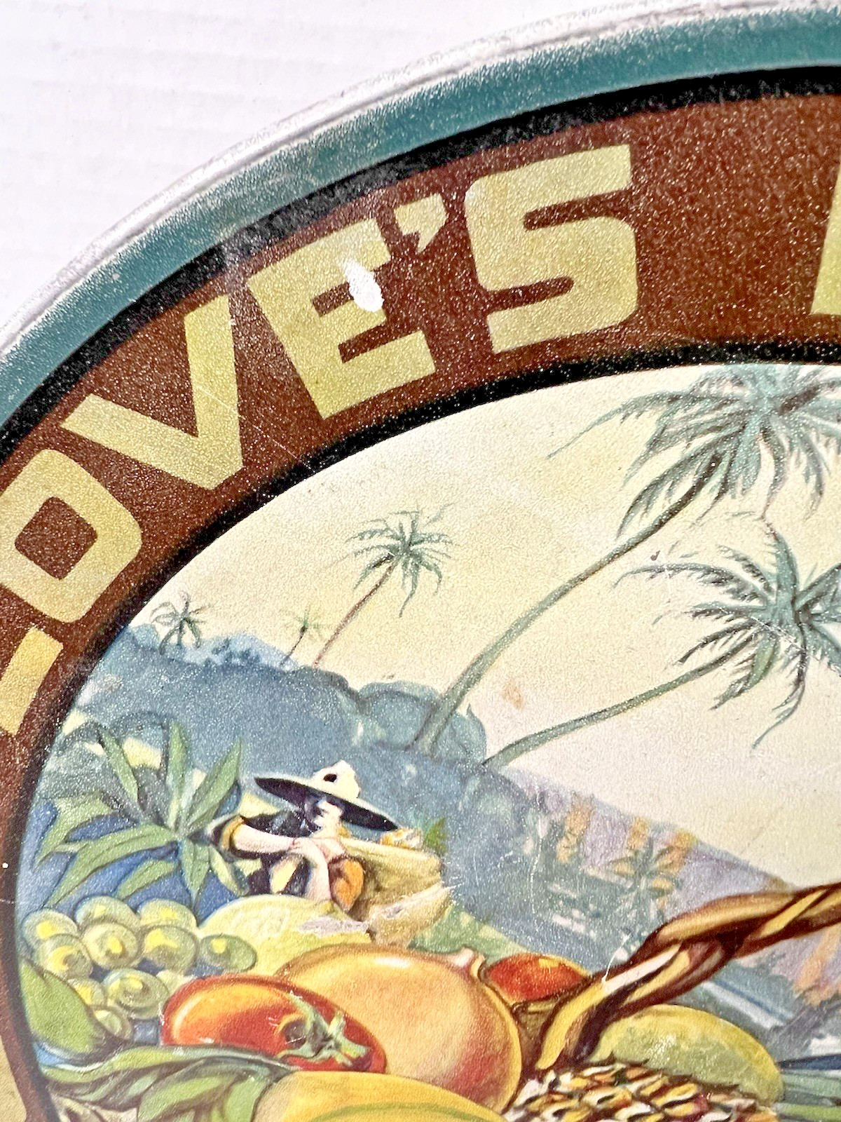 Advertising Memorabilia RARE 1927 Love’s Fruit Cake Tin Honolulu Hawaii 10 3/8