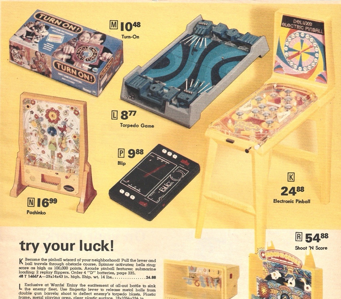 1977 Electronic Blip, Pinball More Orig Print Ad 20x28cm Ward’s Catalog MWC 427