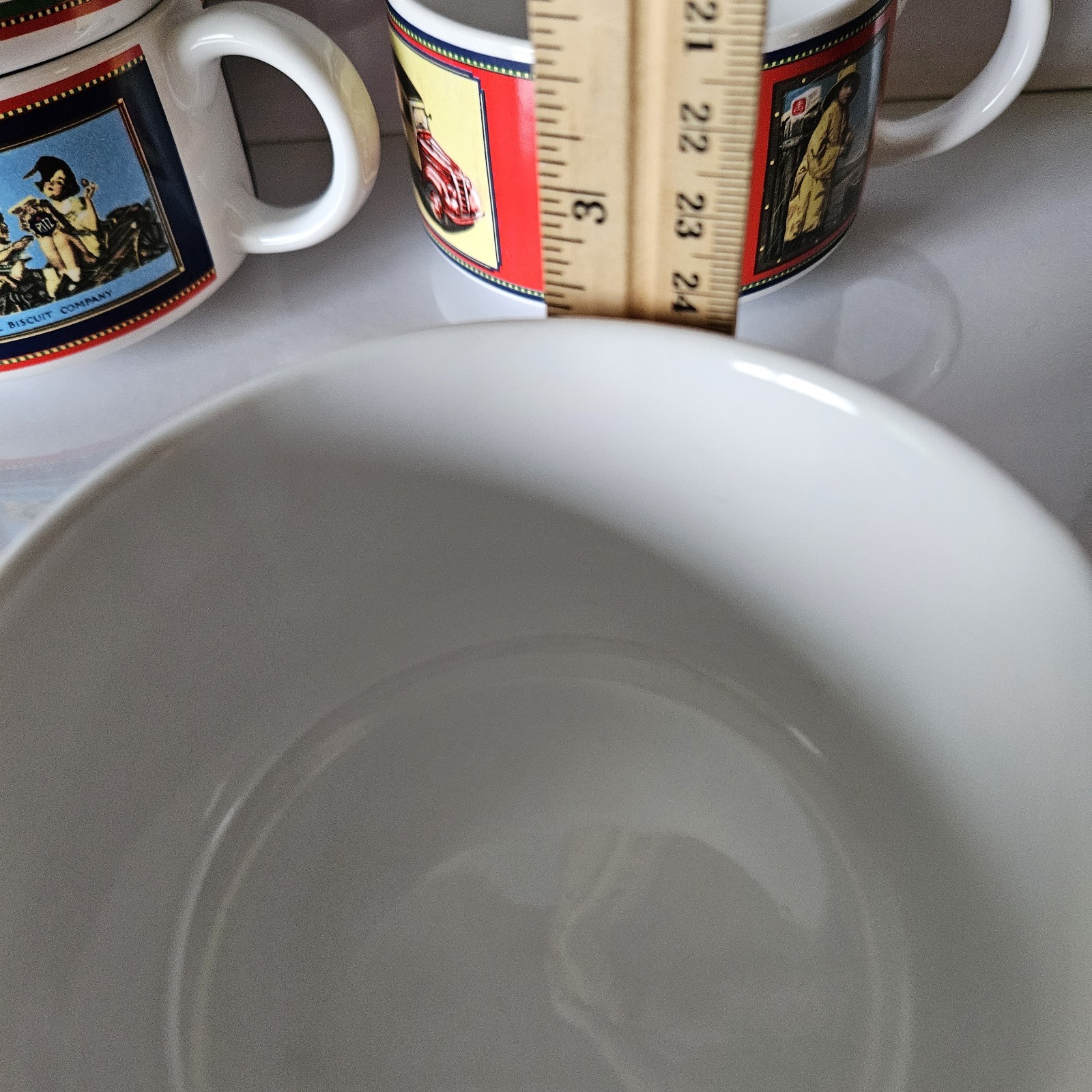 4 Vintage Nabisco Soup Chili Chowder Mugs Bowls Ritz Wheatsworth Uneeda Soup