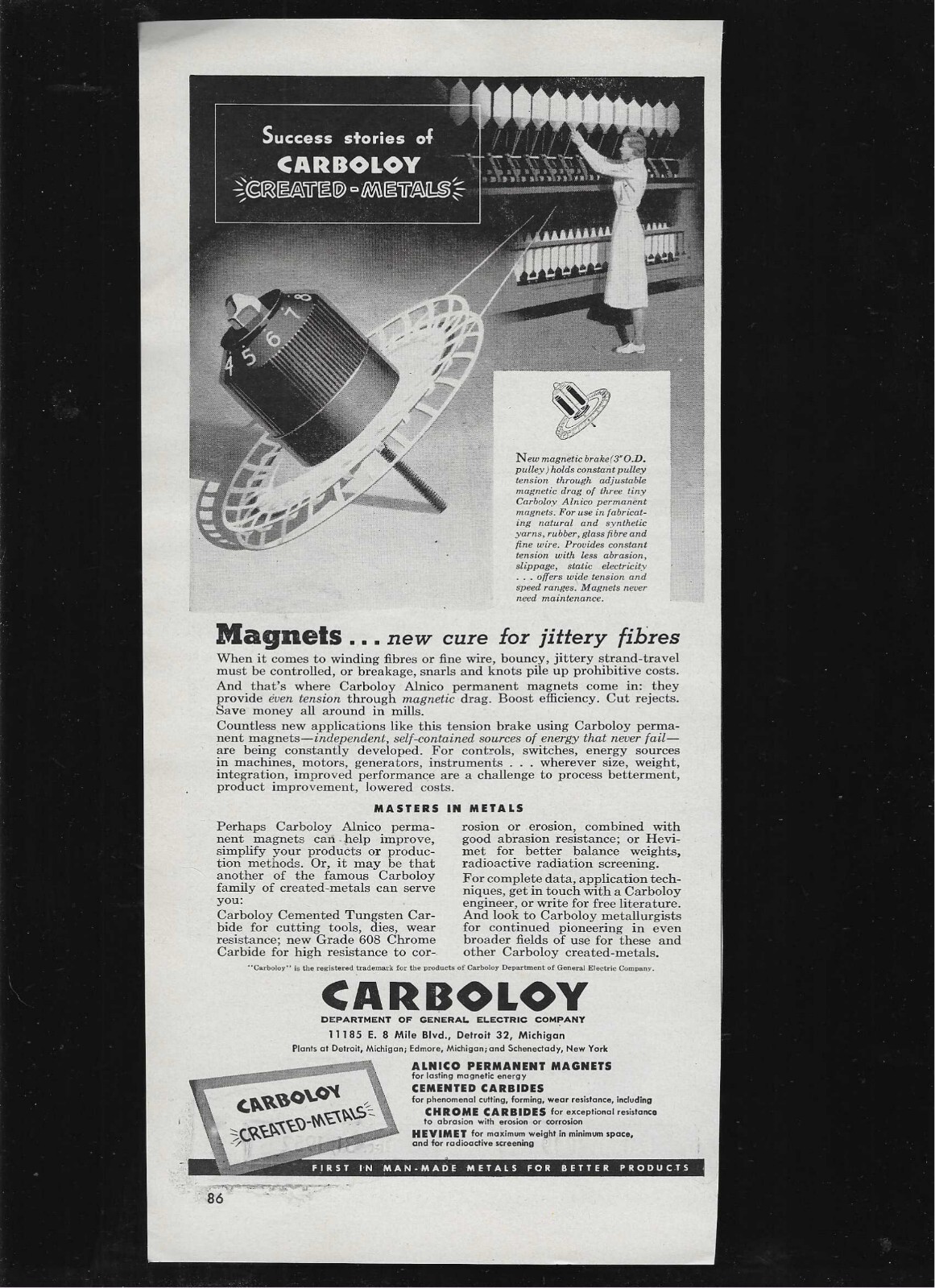 General Electric Company Carbology Man-Made Metals 1953 Vintage Print Ad