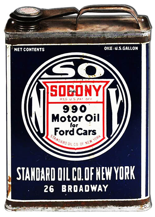 Socony Motor Oil Can Cut Out Metal Sign 17.6×12.5