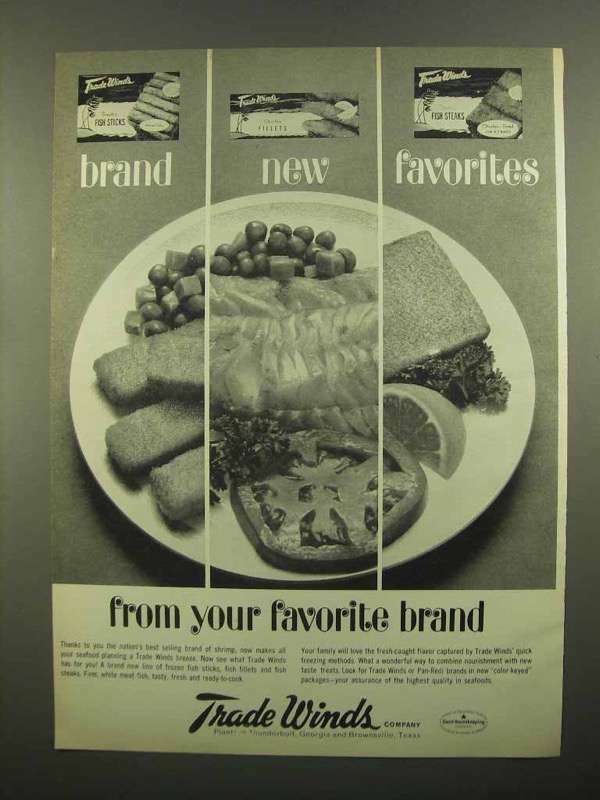 1965 Trade Winds Ad – Fish Sticks, Fillets, Fish Steaks