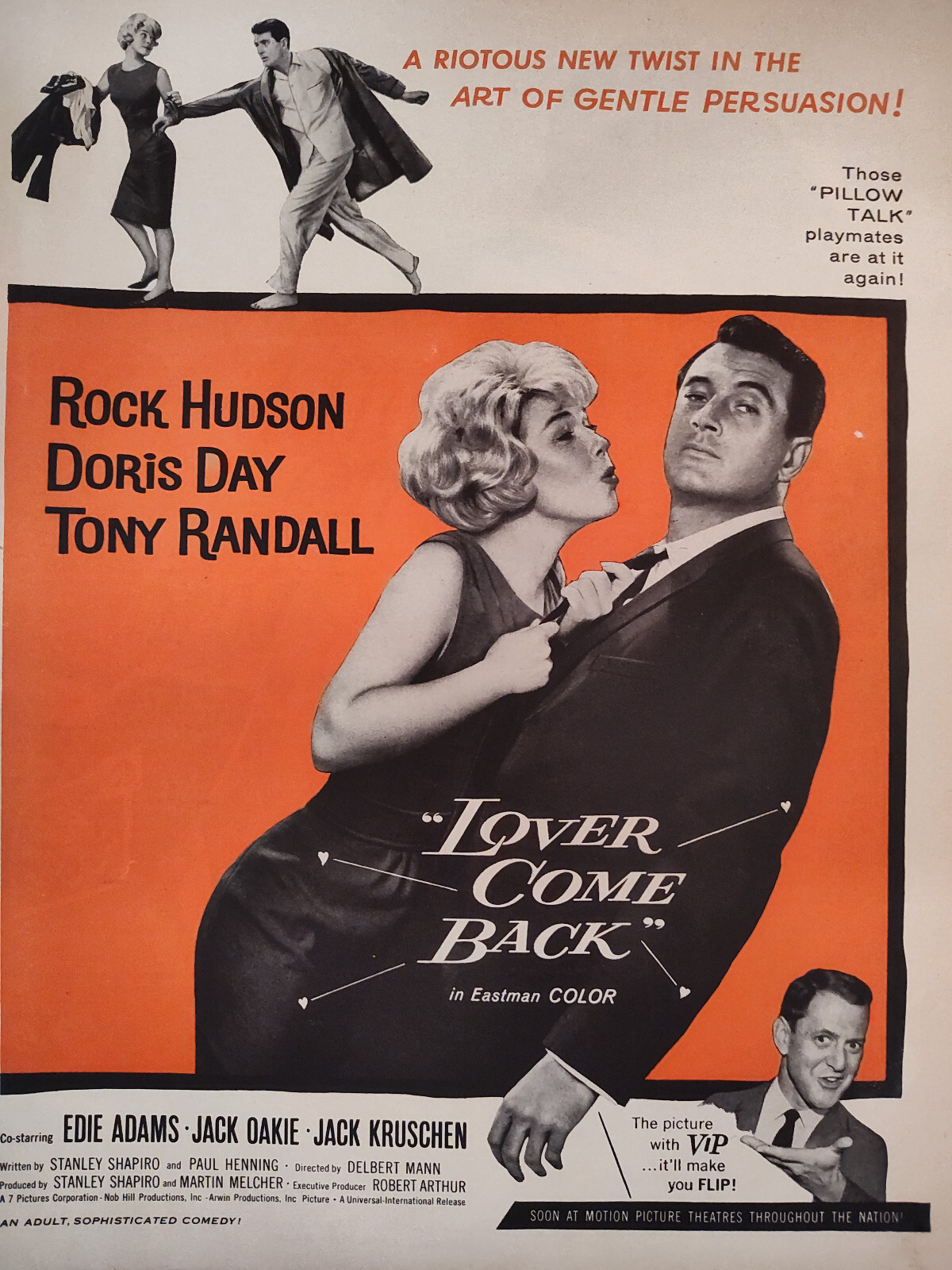 1962 LOOK Movie Ad LOVER COME BACK Rock Hudson Doris Day Tony Randall