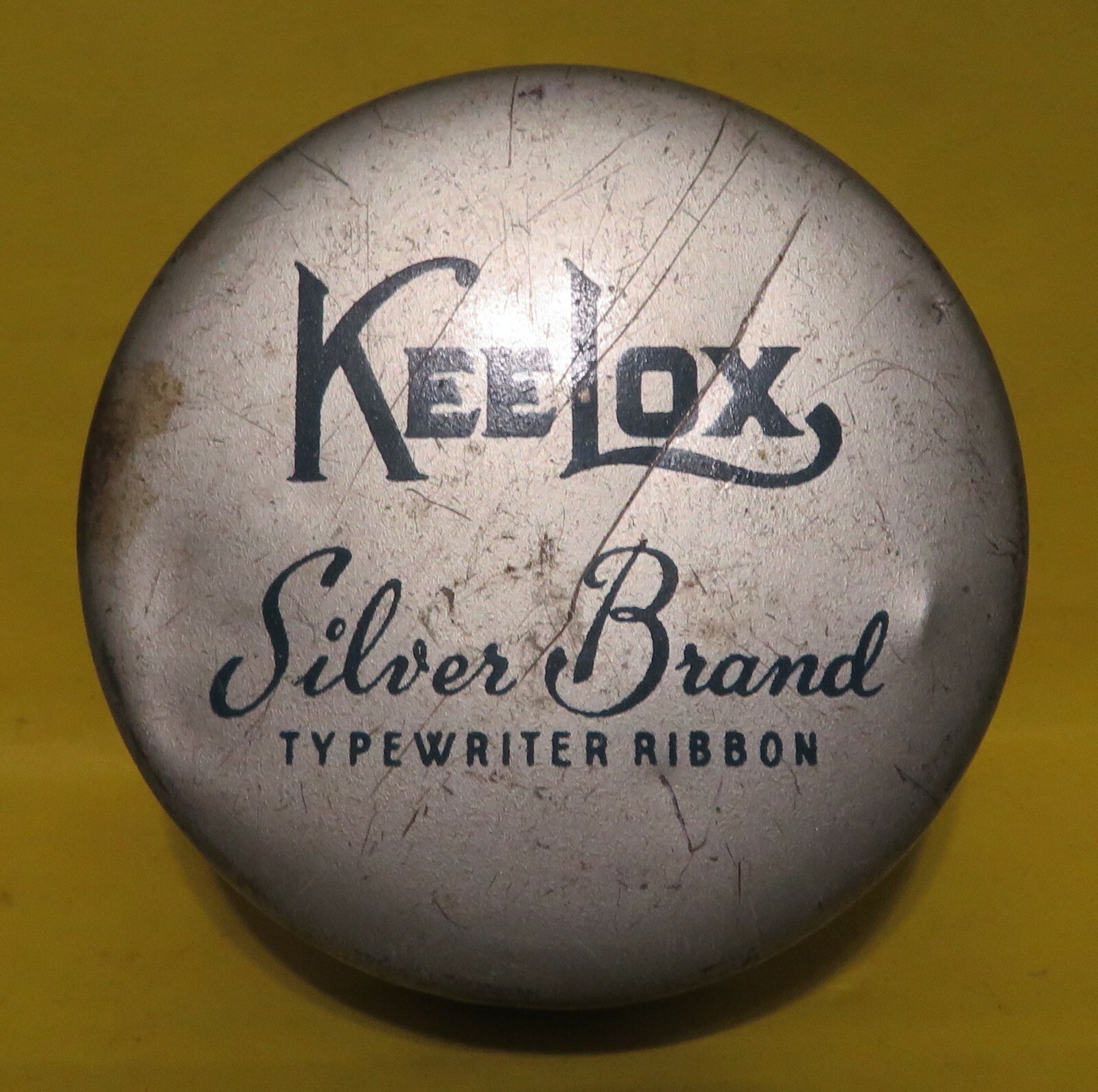 Vtg Typewriter Ribbon Tin Kee Lox KeeLox Silver Brand Rochester New York