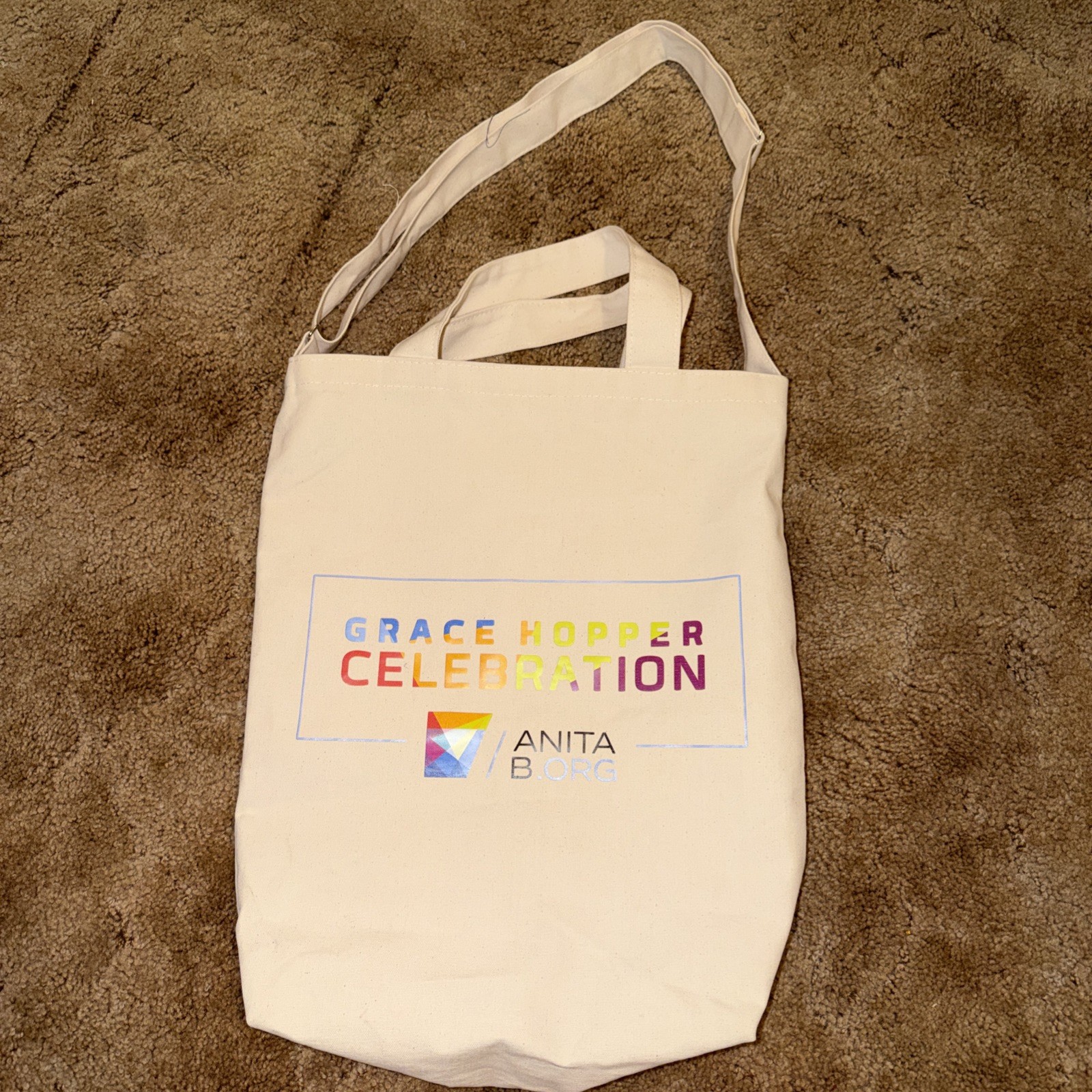 Google Logo Grace Hopper Celebration Canvas Heavy Cloth Tote Rare