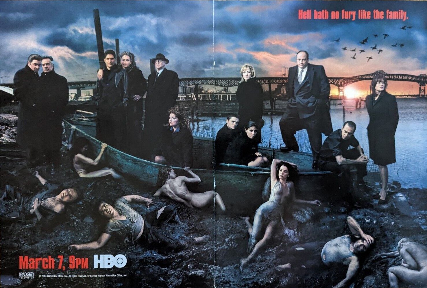 2004 HBO Sopranos Hell Hath No Fury Like The Family Full Cast Vintage Print Ad