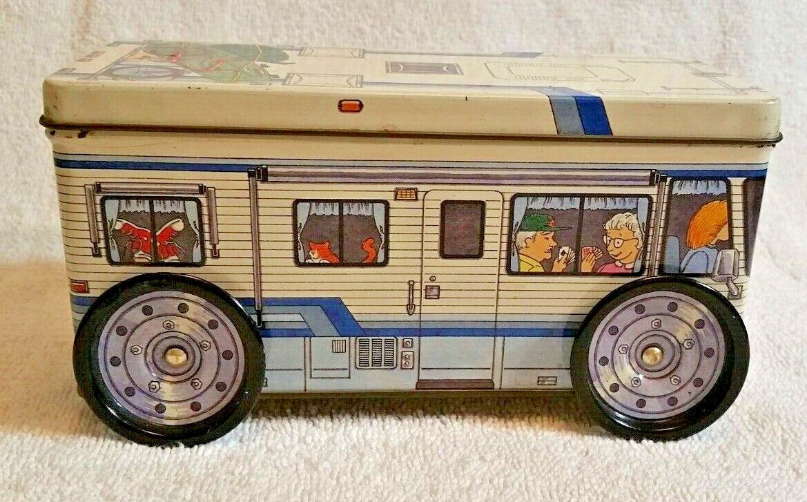 Vintage RV Tin with Movable wheels Keller Charles Of Philadelphia Camper