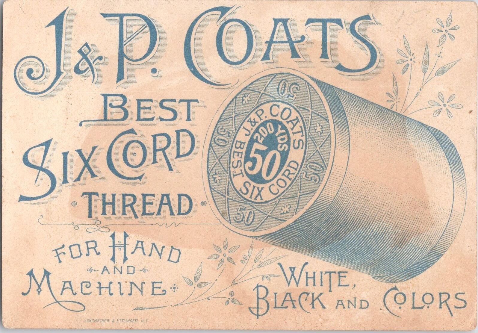 J&P Coats Sewing Thread – Ladies Tea Party – Antique Victorian Trade Card