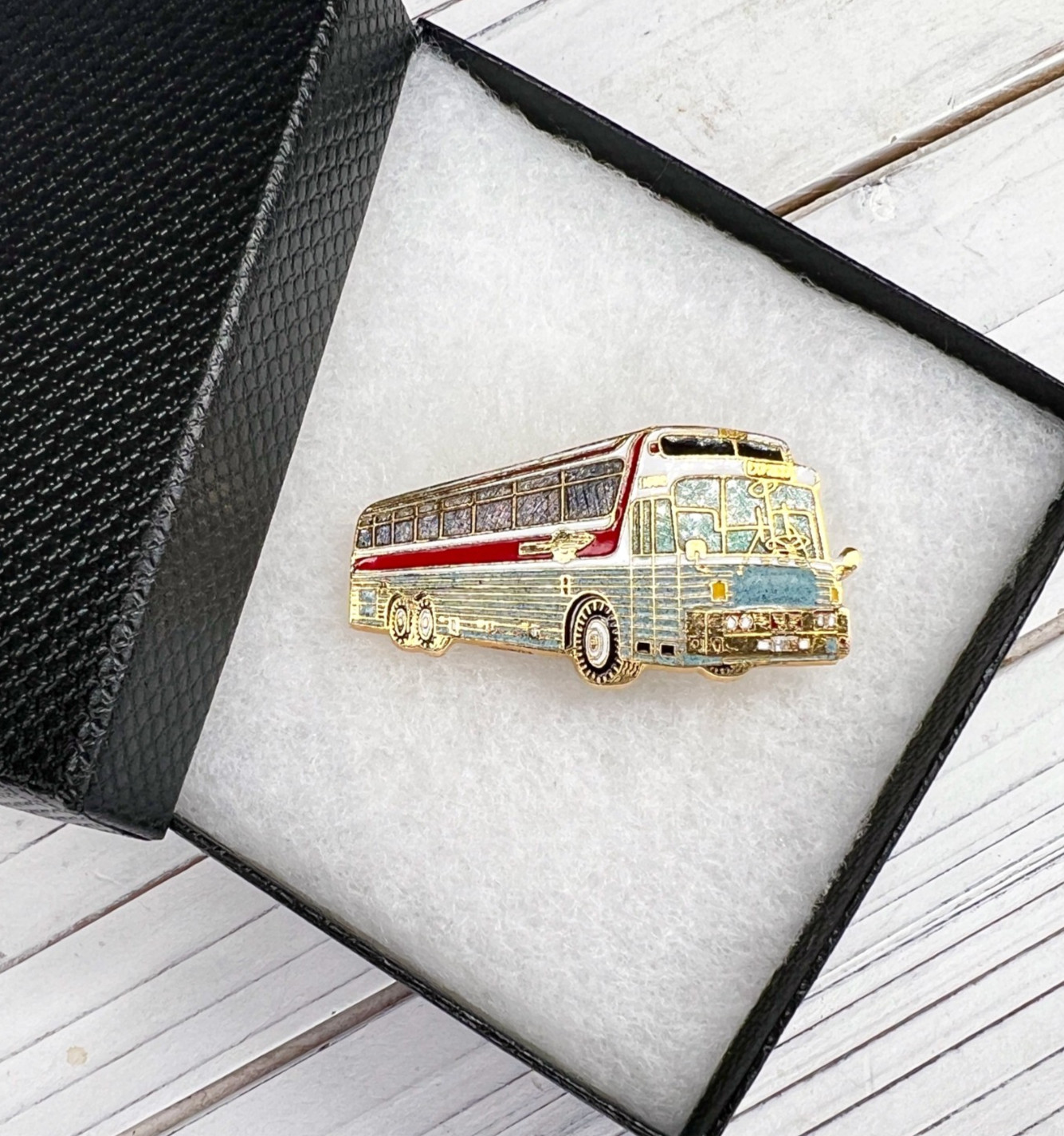 Continental Trailways Golden Eagle Express Bus Enamel Magnet in Black Gift Box
