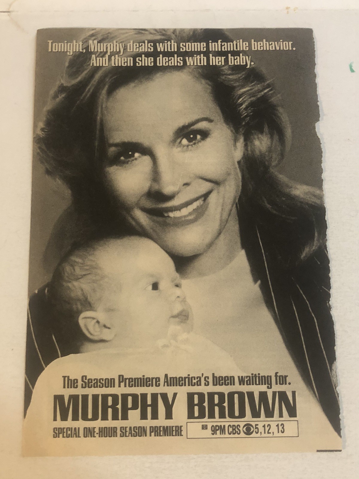 Murphy Brown Candice Bergin Mike Wallace Tv Series Print Ad Advertisement TPA30
