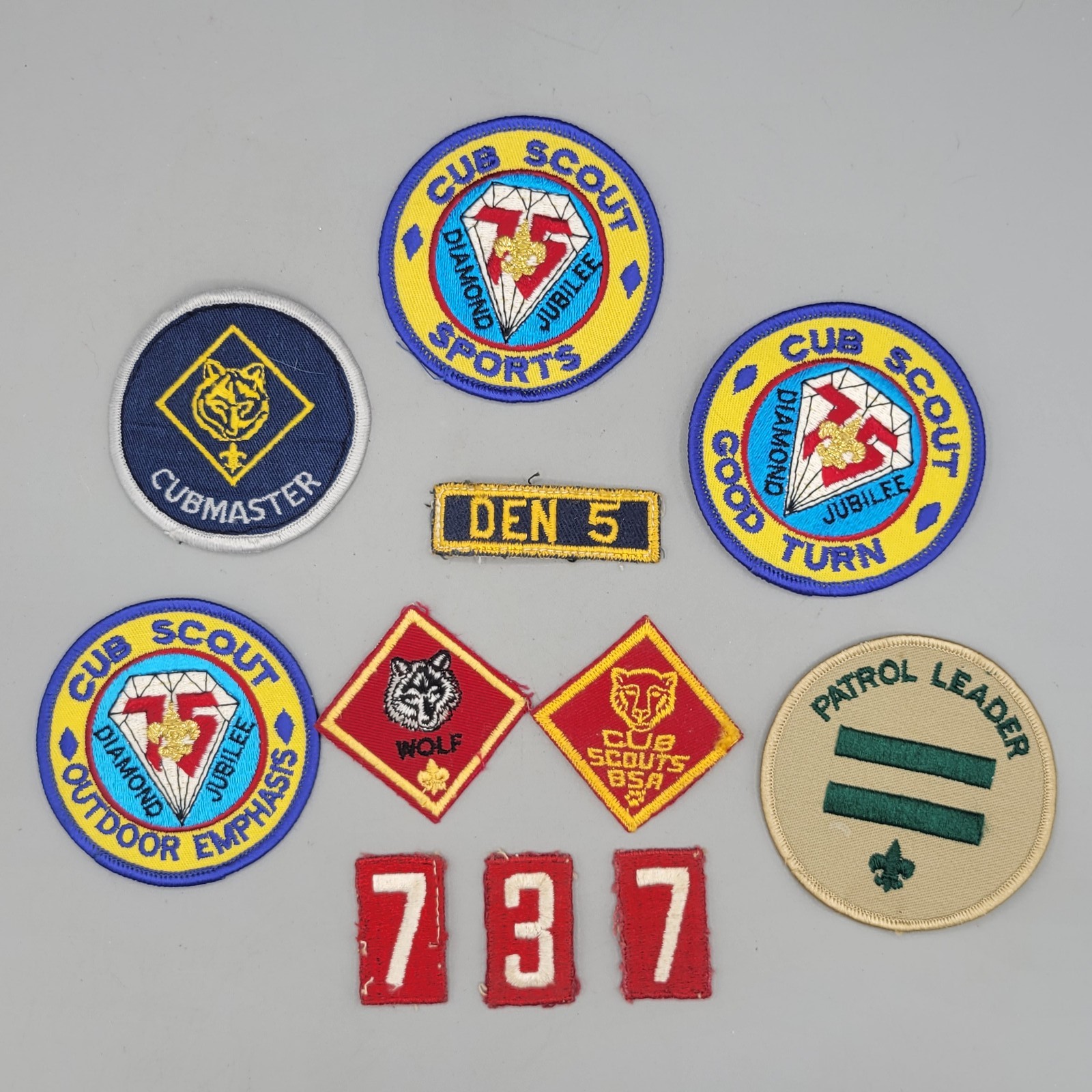 Vintage Boy Scout Cub Scout BSA Diamond Jubilee Patrol Leader Patch Lot 737 Den