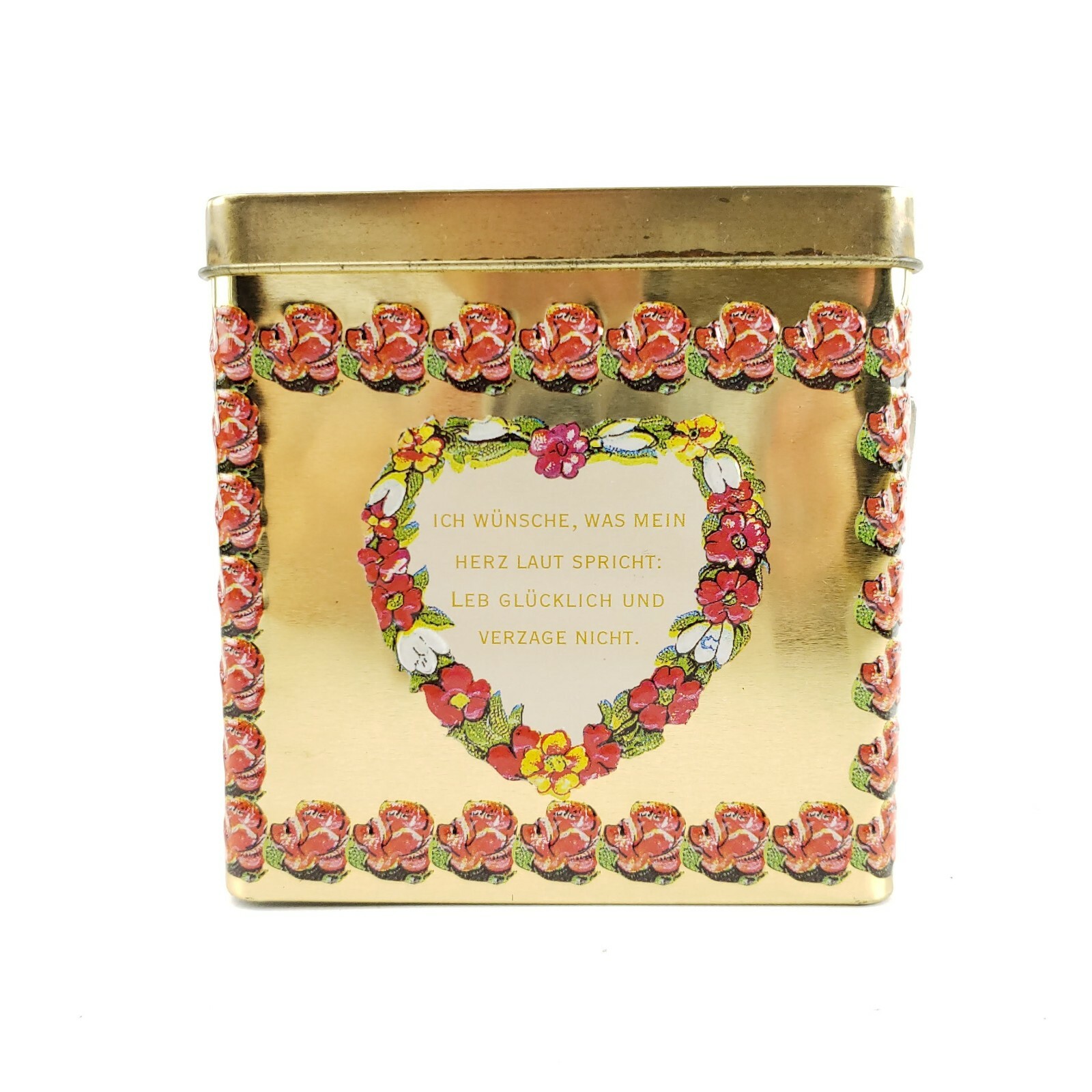Weissella Elisen Nurnberger Lebkuchen German Tin Christmas Music Box Heart Roses