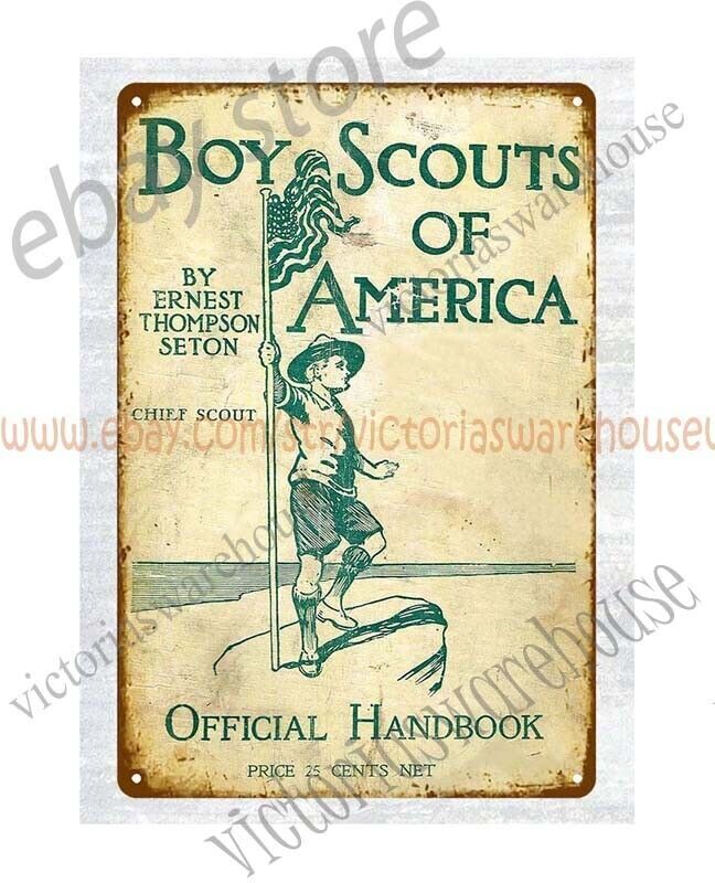 1910 BOY SCOUT of America metal tin sign interior design man caves