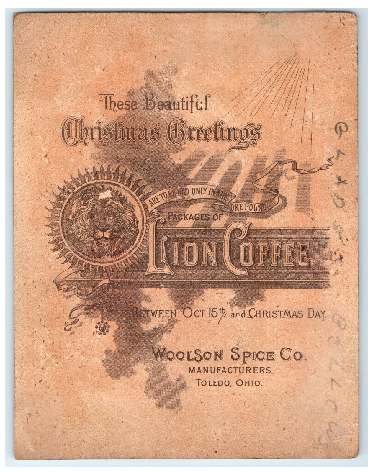 Woolson Spice Co. Lion Coffee Christmas Blue Cold Girl – Large / Damaged