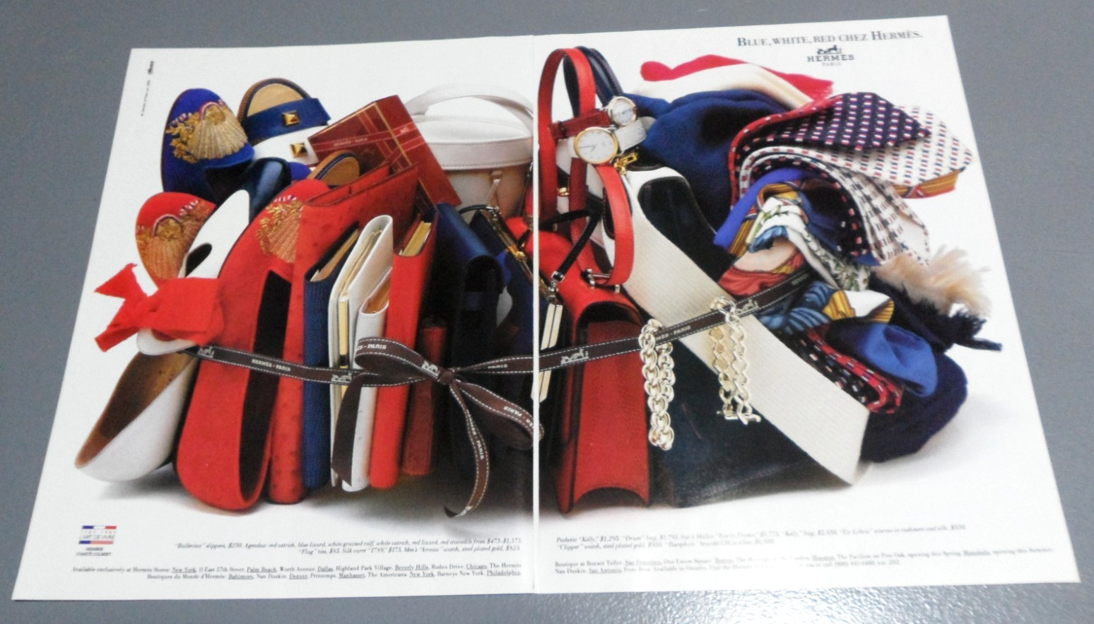 80s Ad Blue White Red Chez Hermes Ballerina Slippers Agendas Drum Bag Watch 626