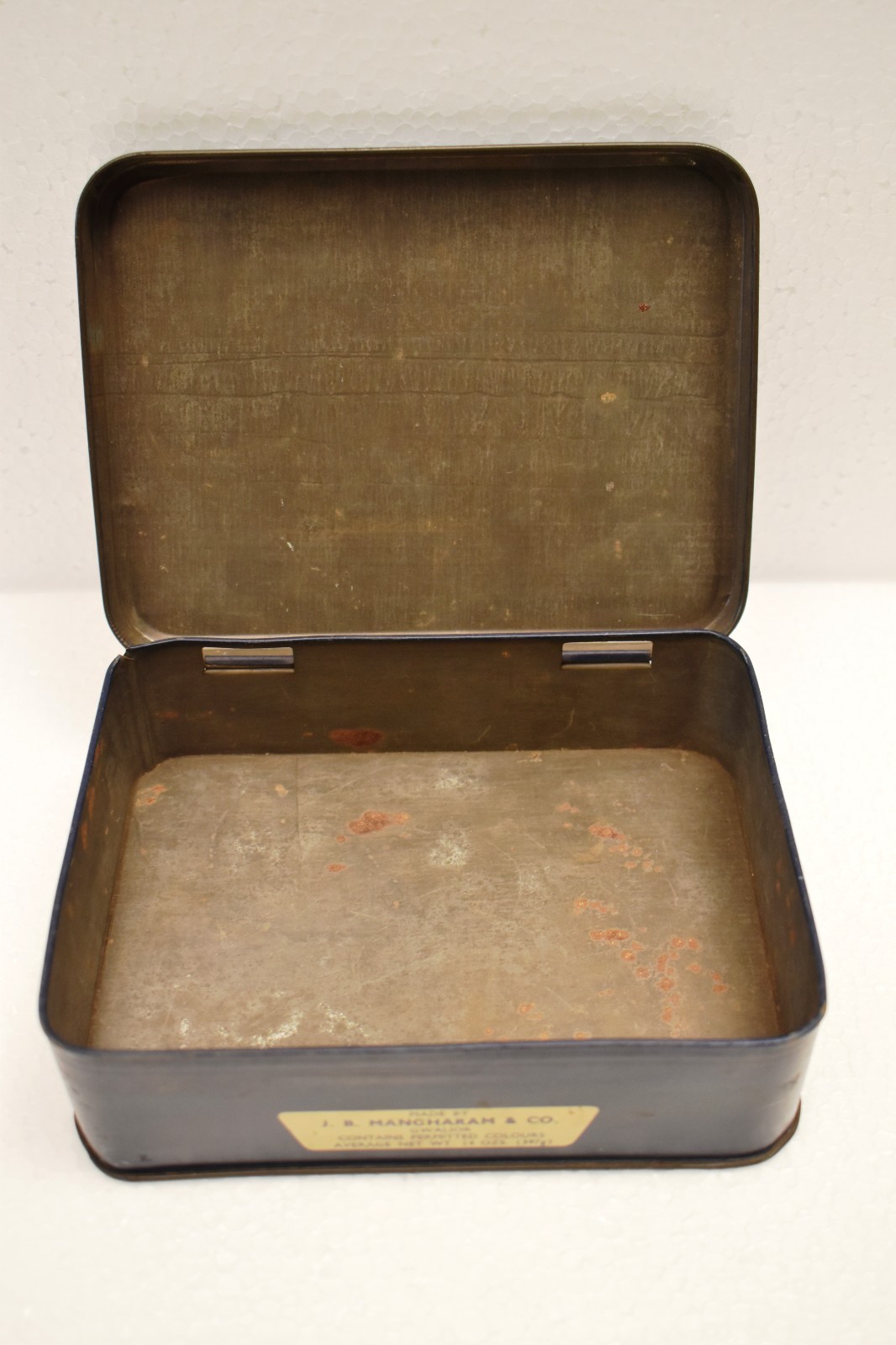 Vintage J.B. Mangharam Toffees Empty Advertising Tin Box Gwalior India Child Art