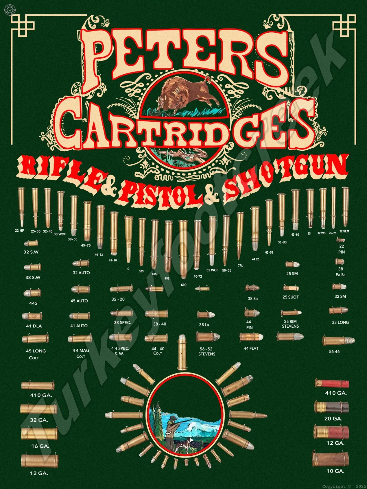Peters Cartridges Rifle & Pistol & Shotgun Metal Sign 3 Sizes to Choose From