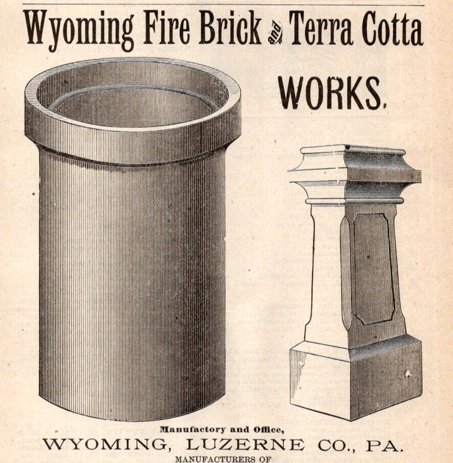 1887 WYOMING FIRE BRICK AND TERRA COTTA WORKS Philadelphia PA Gazetteer