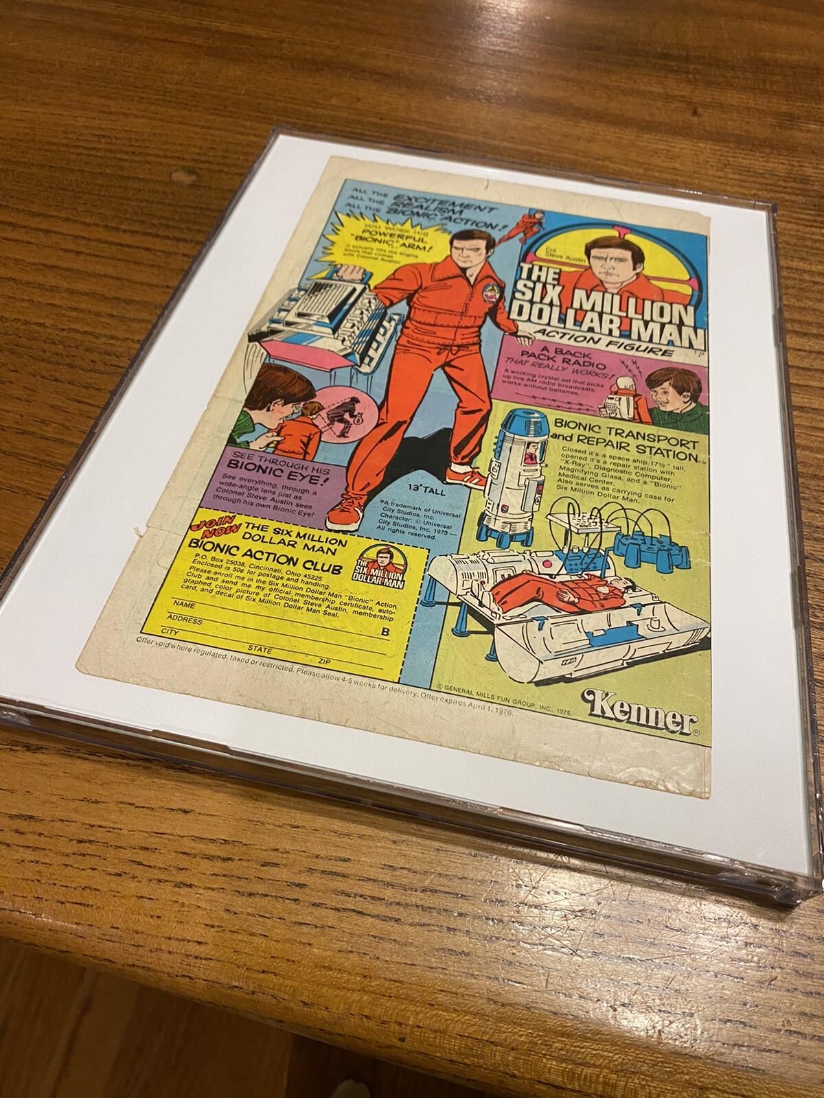 The Six Million Dollar Man Toy Ad Print Advertisment Vintage Original 1976