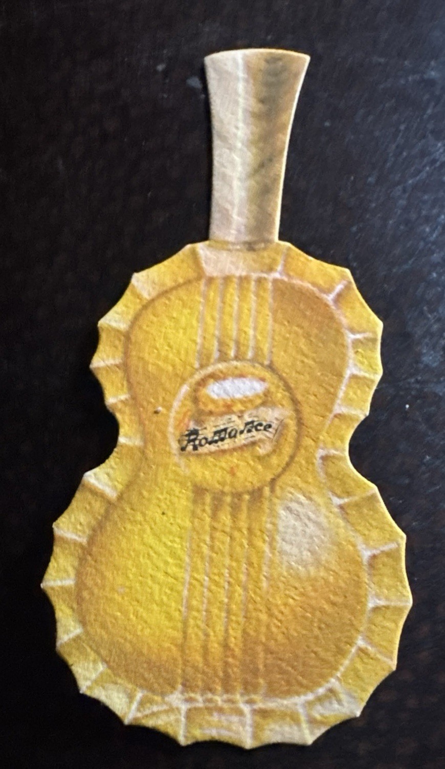 Antique Die Cut Perfume Trade Card Miniature Bottle Parera Spain Romance Guitar?