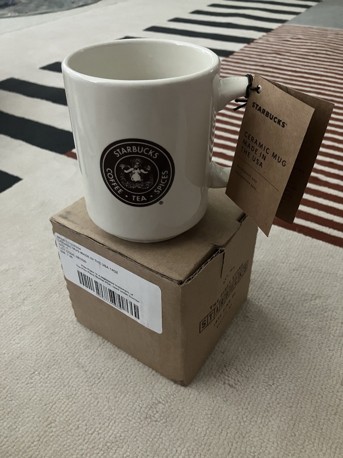 Starbucks 14oz Ceramic Mug Original Siren Logo – Pike Place Market Made in USA