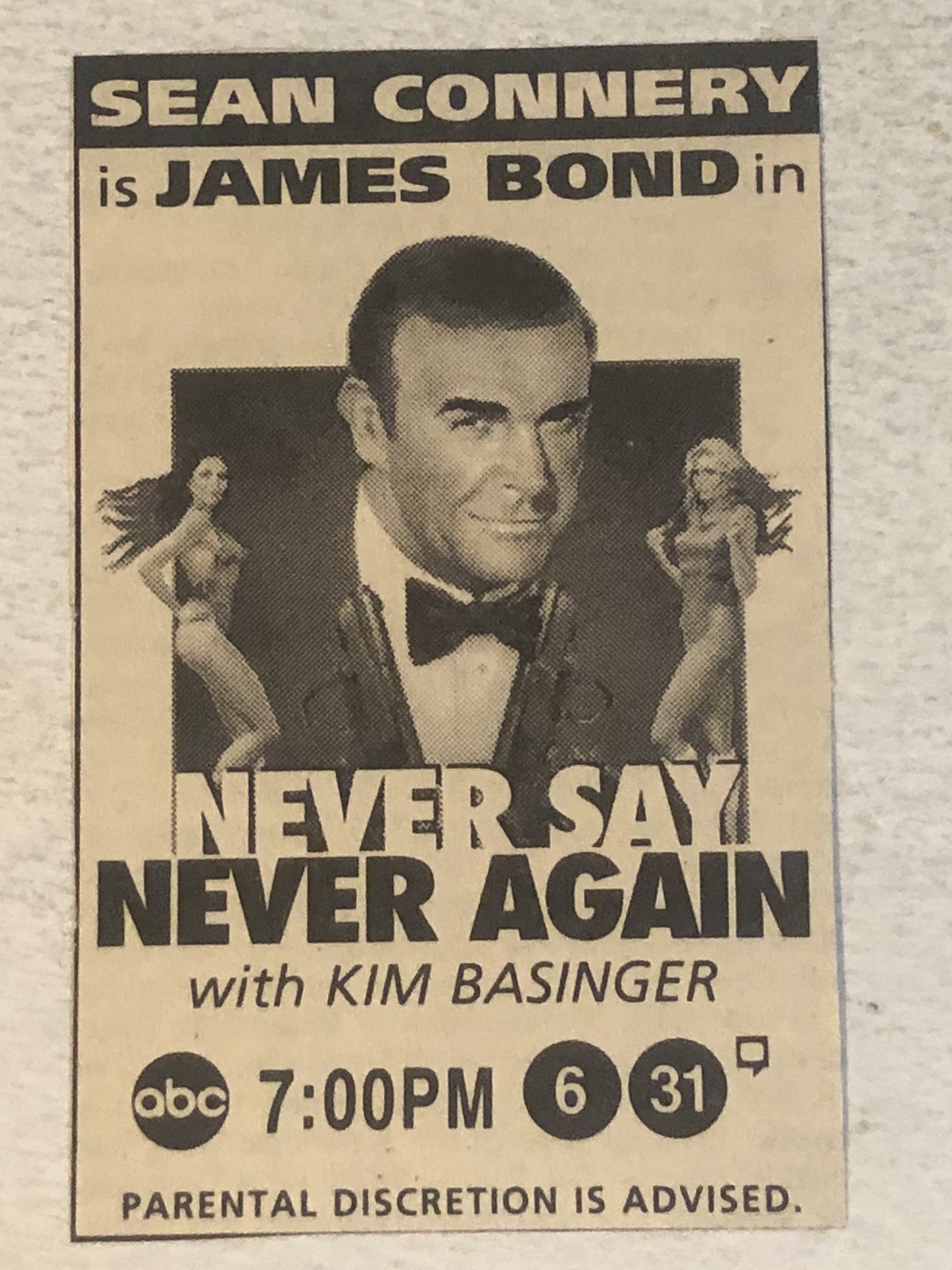 Never Say Never Again Sean Connery James Bond 007 Movie Vintage Print Ad Tpa32
