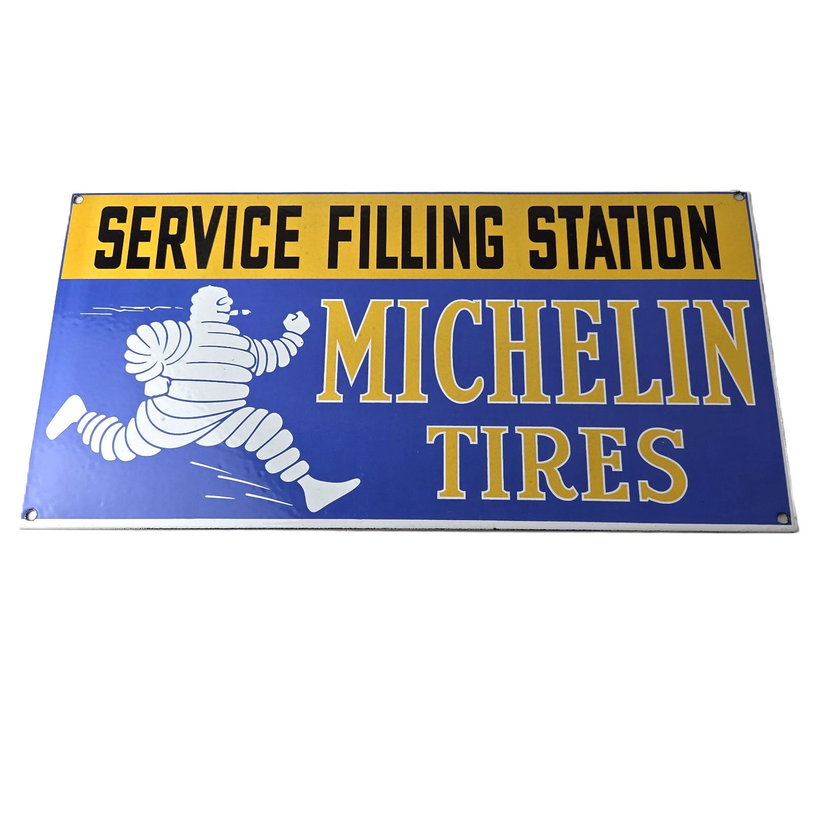 Vintage Michelin Tires Sign – Gas Auto Pump Plate Sign – Motorcycle Service Sign