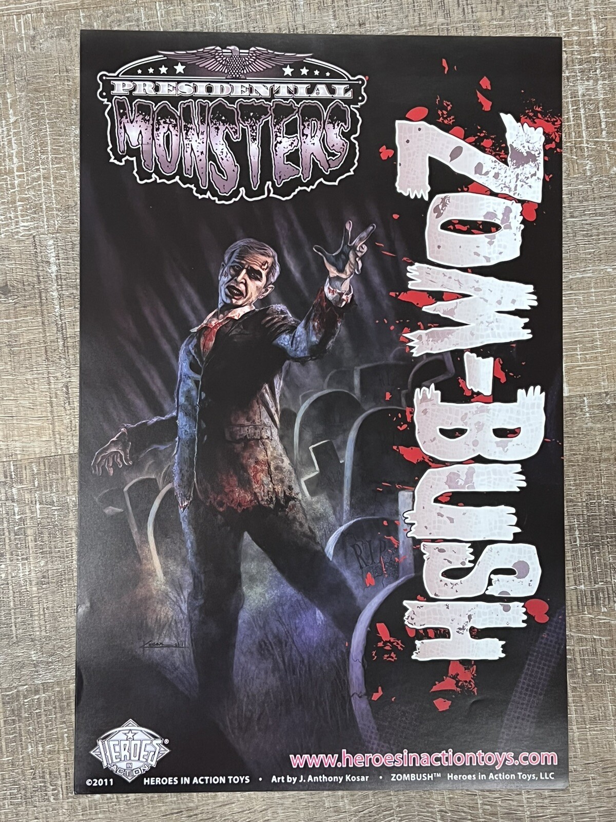 ZOM-BUSH 2011 PRESIDENTIAL MONSTERS ACTION FIGURES 11″ x 17″ Mini Promo Poster