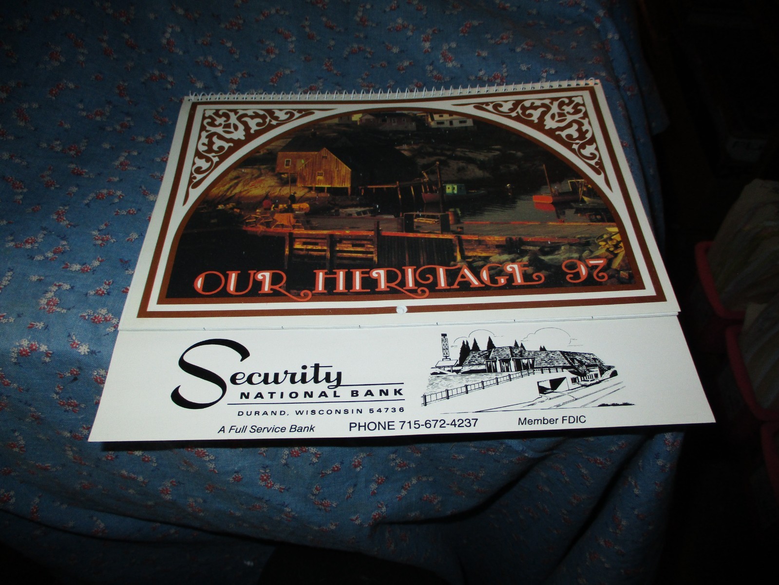 Security National Bank Durand Wisconsin 1997 Calendar Complete