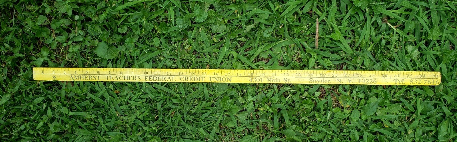 Vintage Advertising Yardstick Snyder, NY Amherst Teachers Federal Credit Union