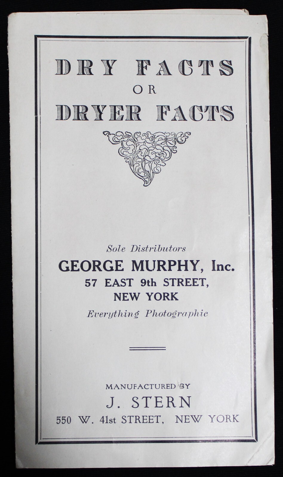 J.STERN OF NEW YORK CLOTHES DRYER MACHINES ADVERTISING BROCHURE 1910s 1920s
