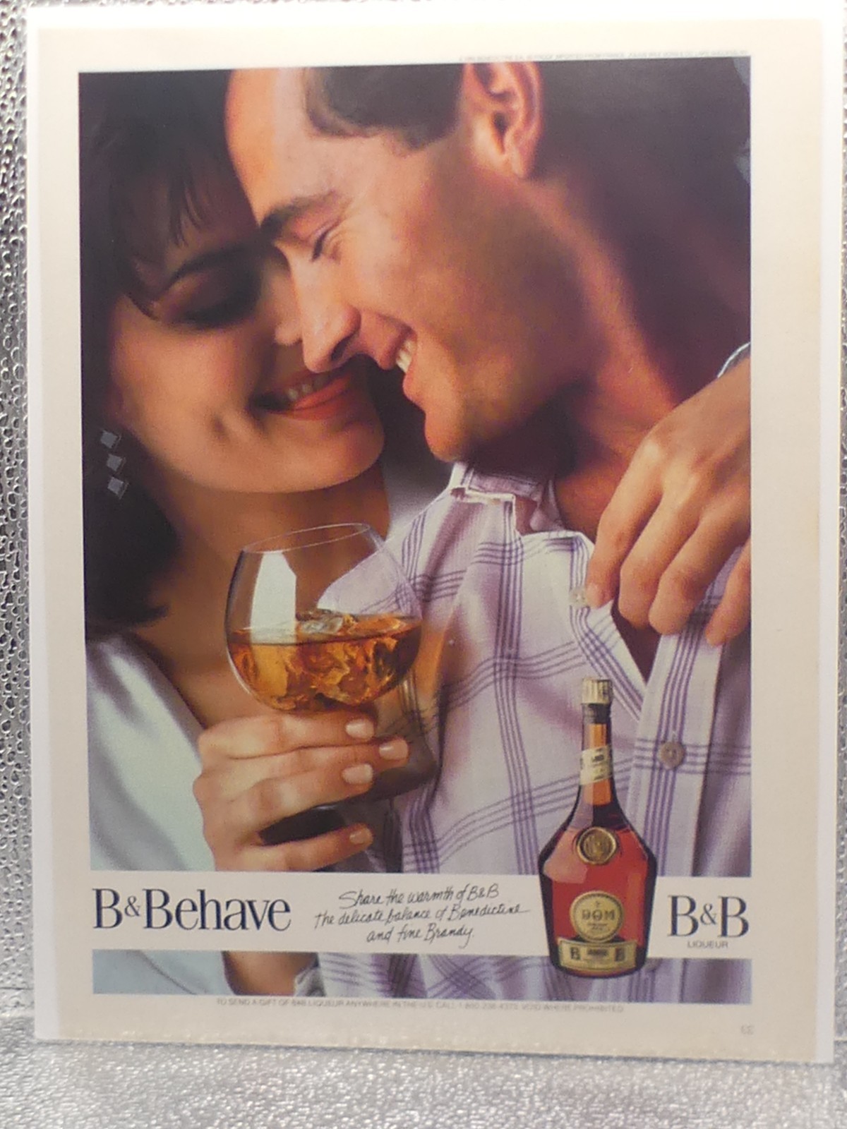 Vintage B&B Liqueur Spirits Paper Magazine 1985 Print Advertising Full Page Ad