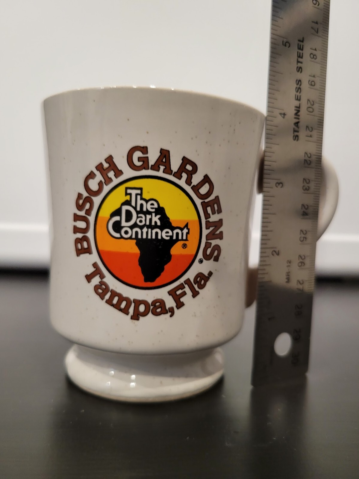 Vintage 1980s Busch Gardens Tampa Florida The Dark Continent Coffee Cup Mug 4″ H