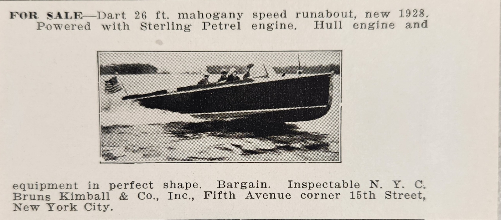 1929 Print Ad Dart 26-FT Mahogany Speed Runabout Boats with Sterling Engine