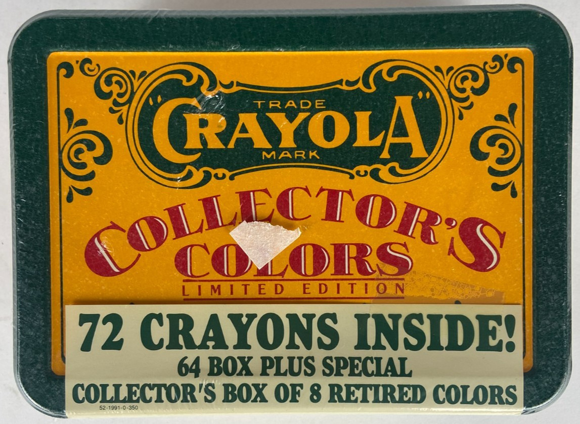 Vintage Crayola Tin Collectors Colors Limited Edition 72 Crayons, Factory Sealed