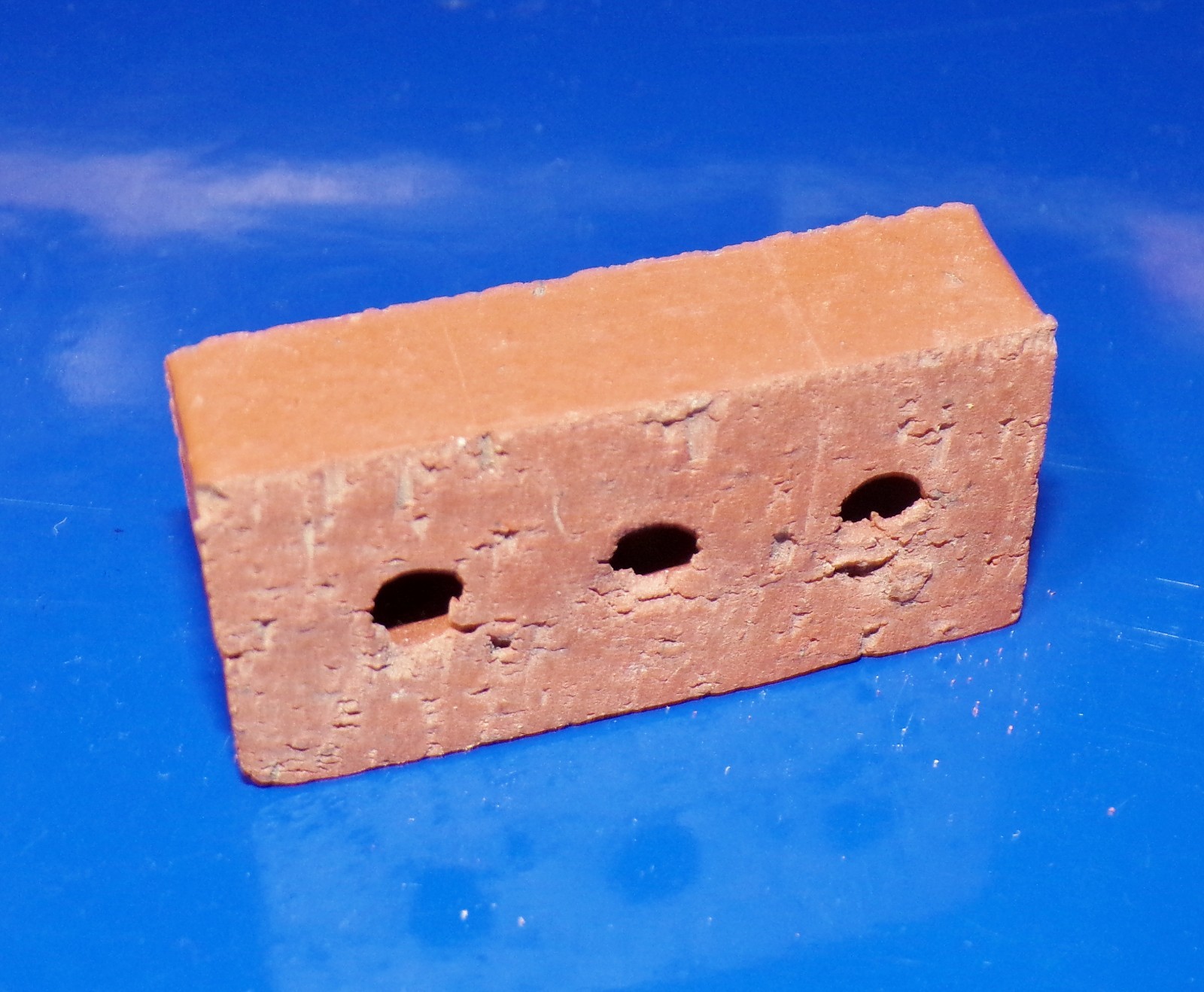 Vintage 1″x 2″ Three-Hole Miniature Red Clay Brick Salesman Sample / Paperweight