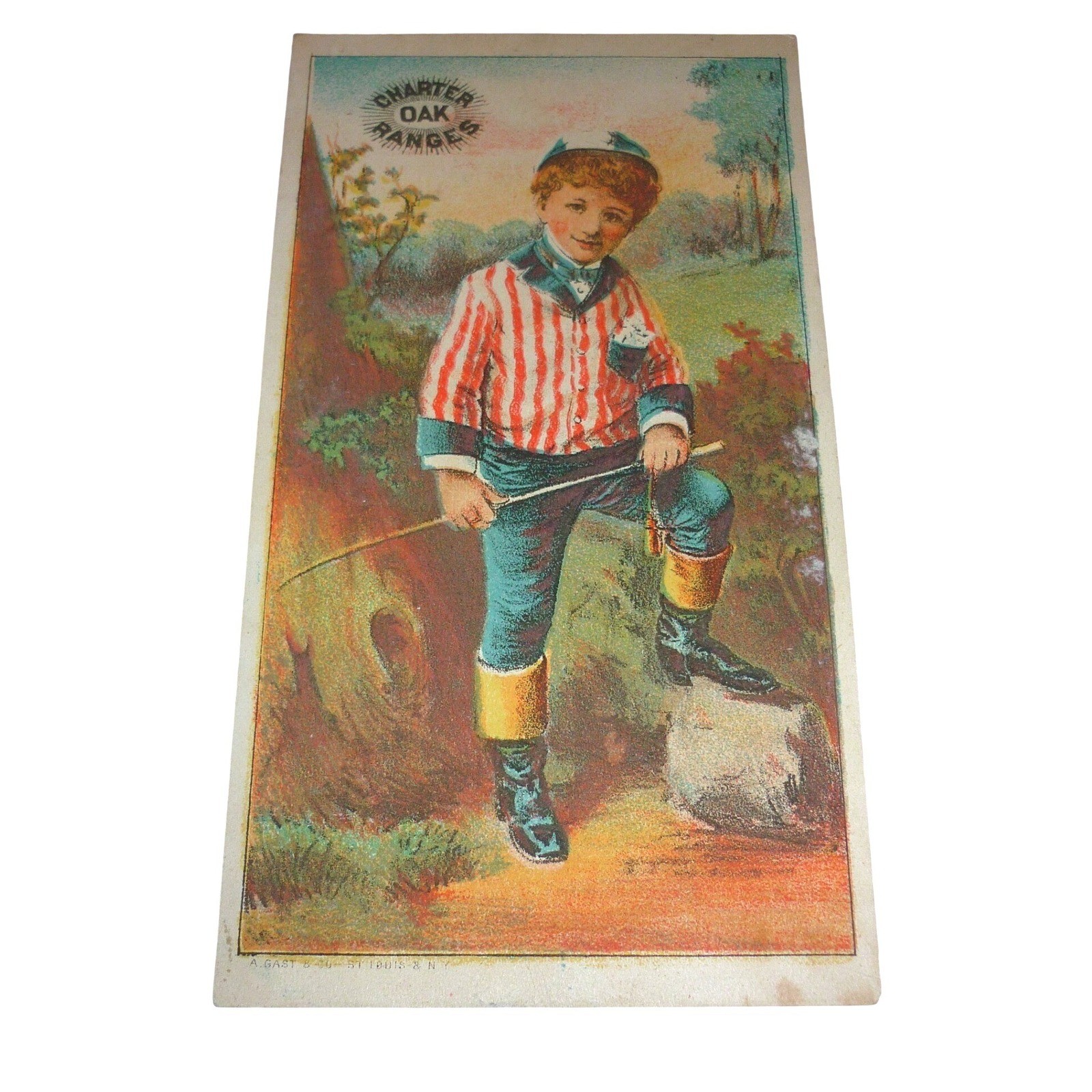 Victorian Trade Card Charter Oak Ranges 1884 New Orleans Cotton Exposition Gast