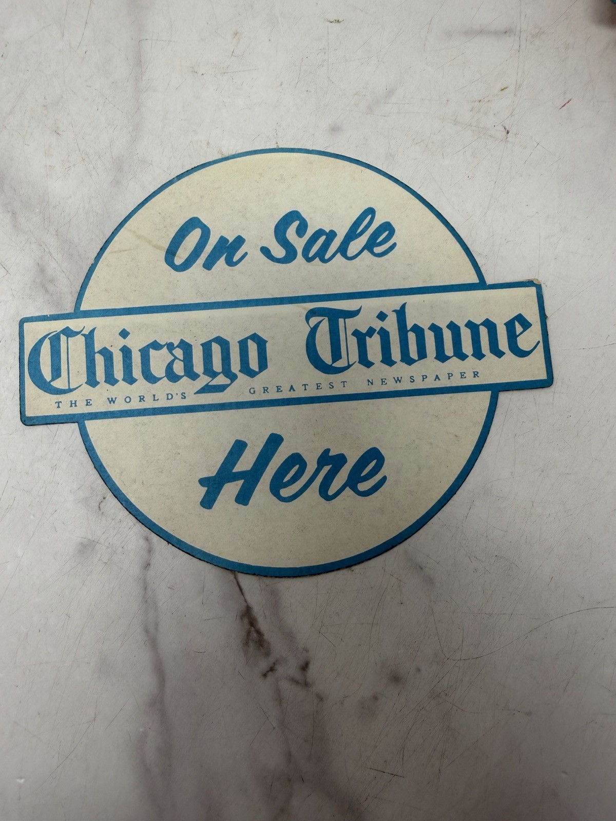 Chicago Tribune Window Decal Vintage Newsstand “On Sale Here” Retro Sticker Sign