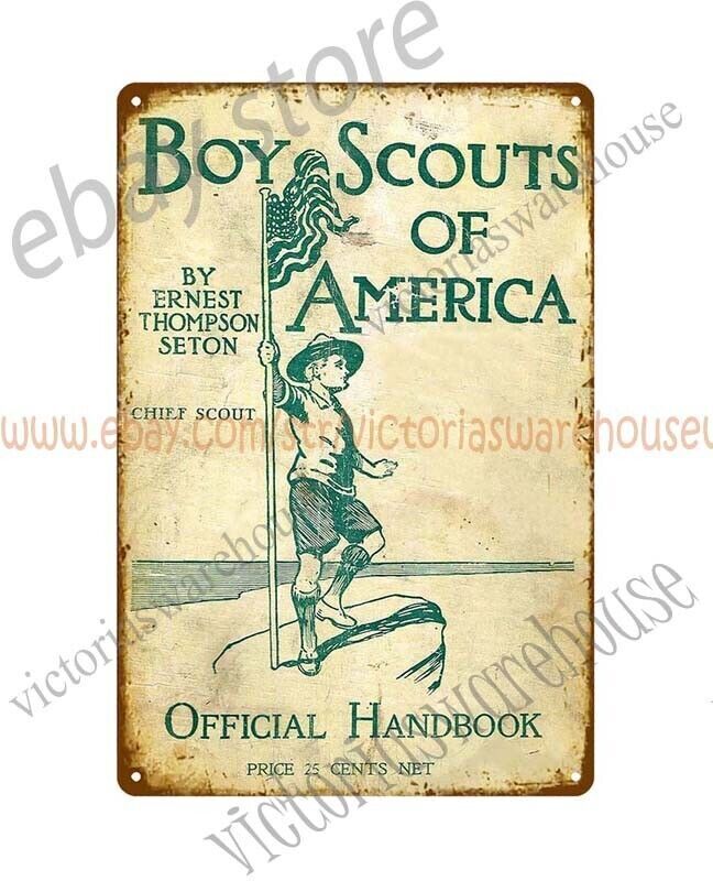 1910 BOY SCOUT of America metal tin sign interior design man caves