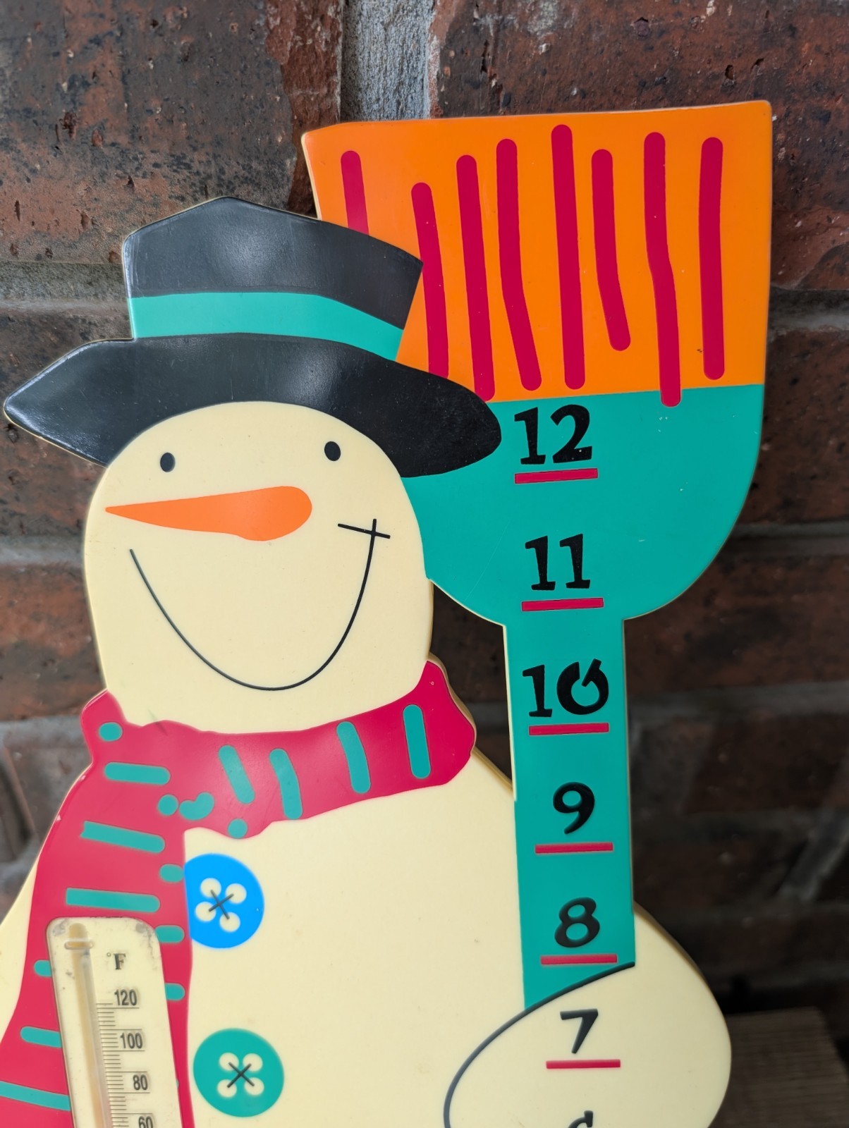 Vintage Snowman Thermometer/Snow Gauge Excellent Condition