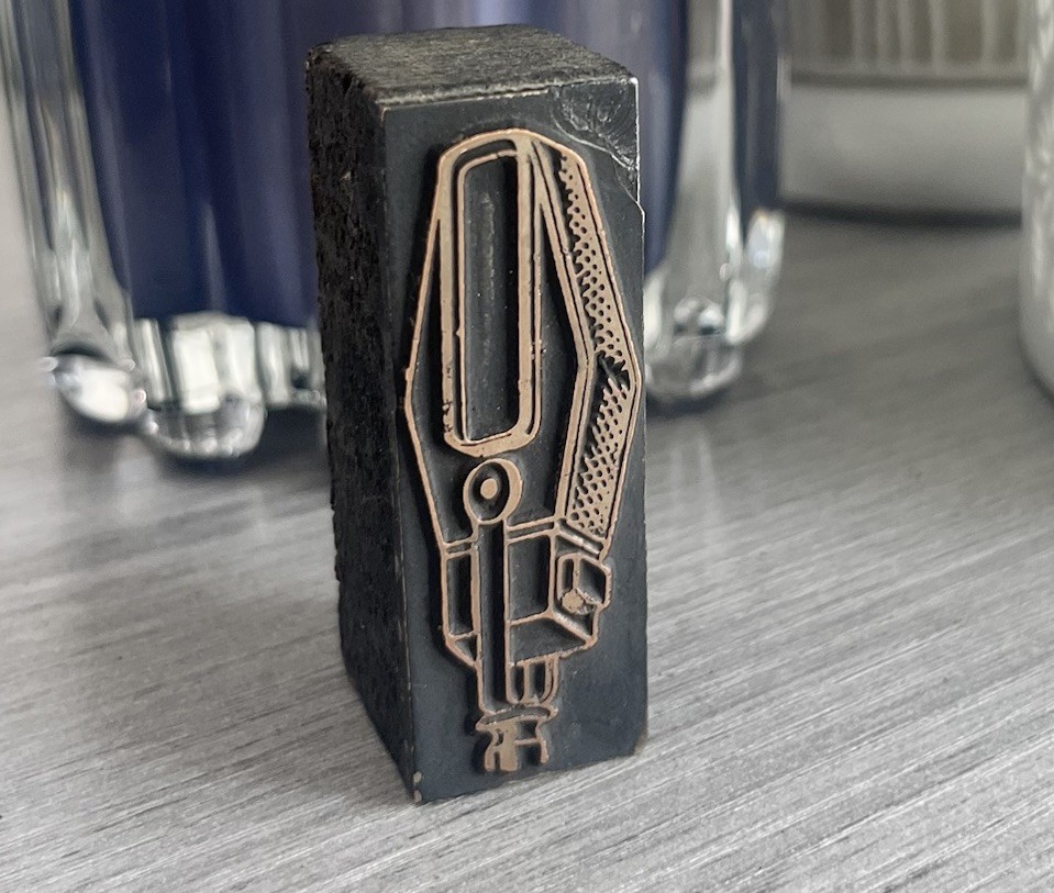 Vintage Microphone Letterpress Printing Block Antique Radio Broadcast Stamp