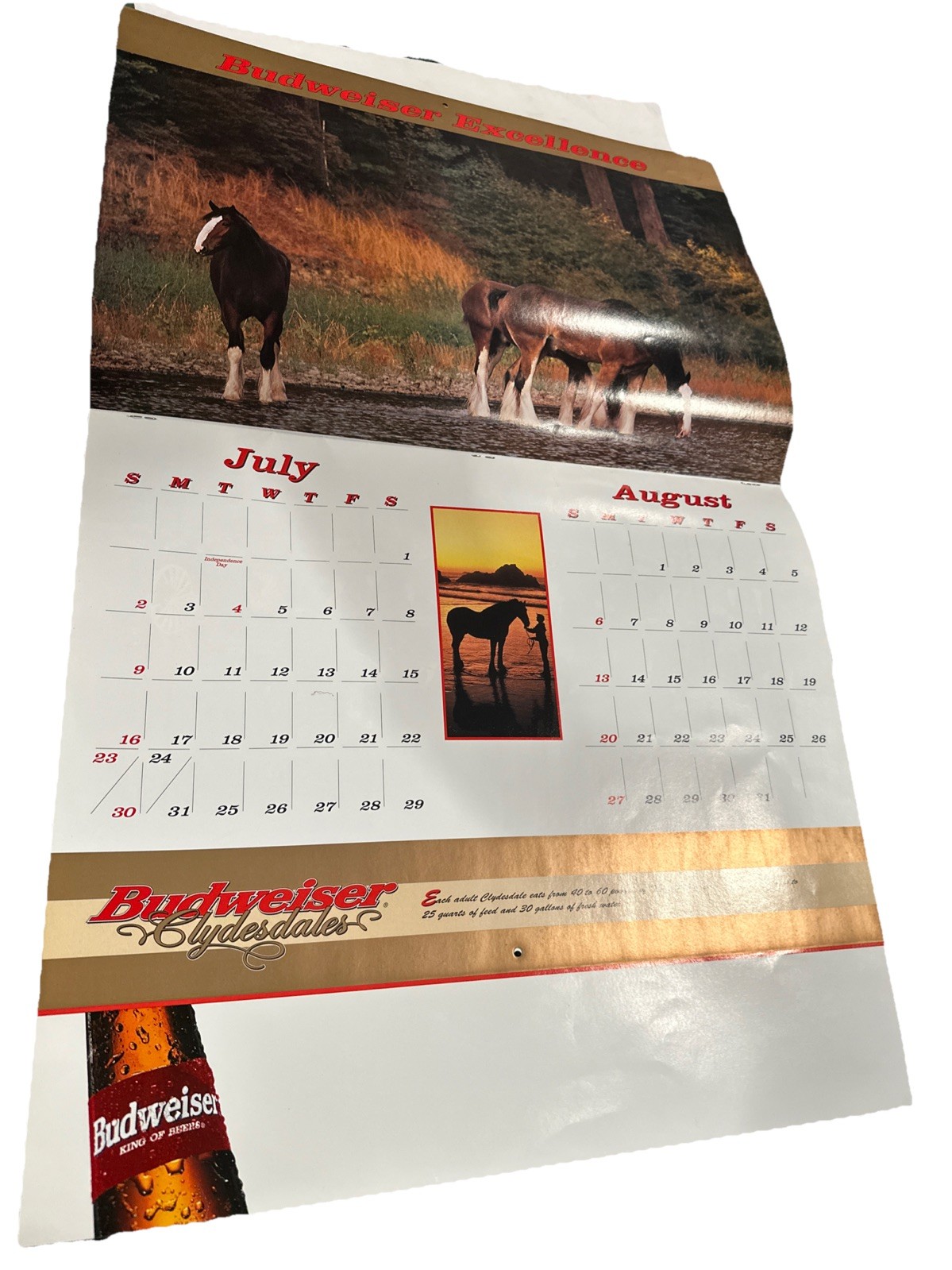 Budweiser Beer Clydesdales Distributing 2000 Calendar Millennium