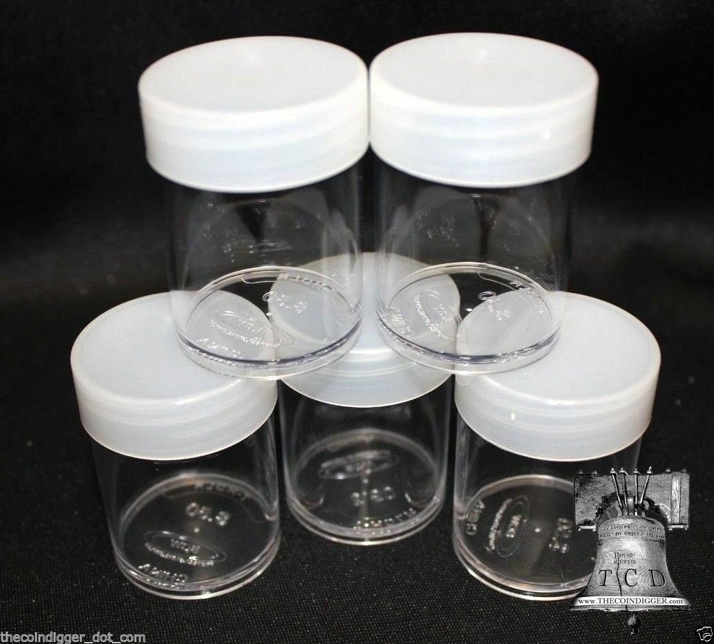 BCW Coin Holder Tube Round Clear Plastic Cent to Silver Dollar Tubes 7 Size Case