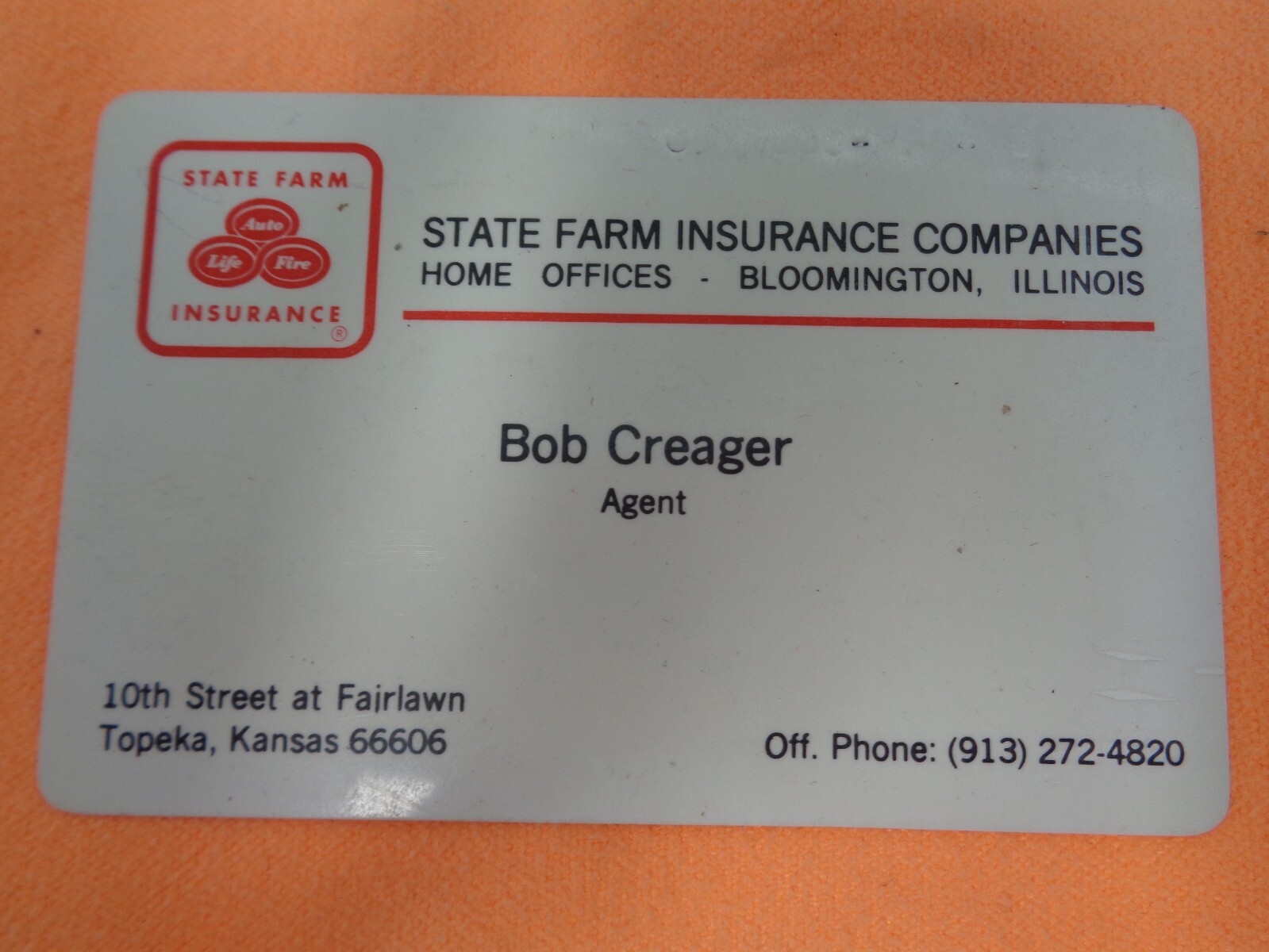 1979-80 State Farm Insurance 12-mo Wallet Calendar – Bob Creager – Topeka KS