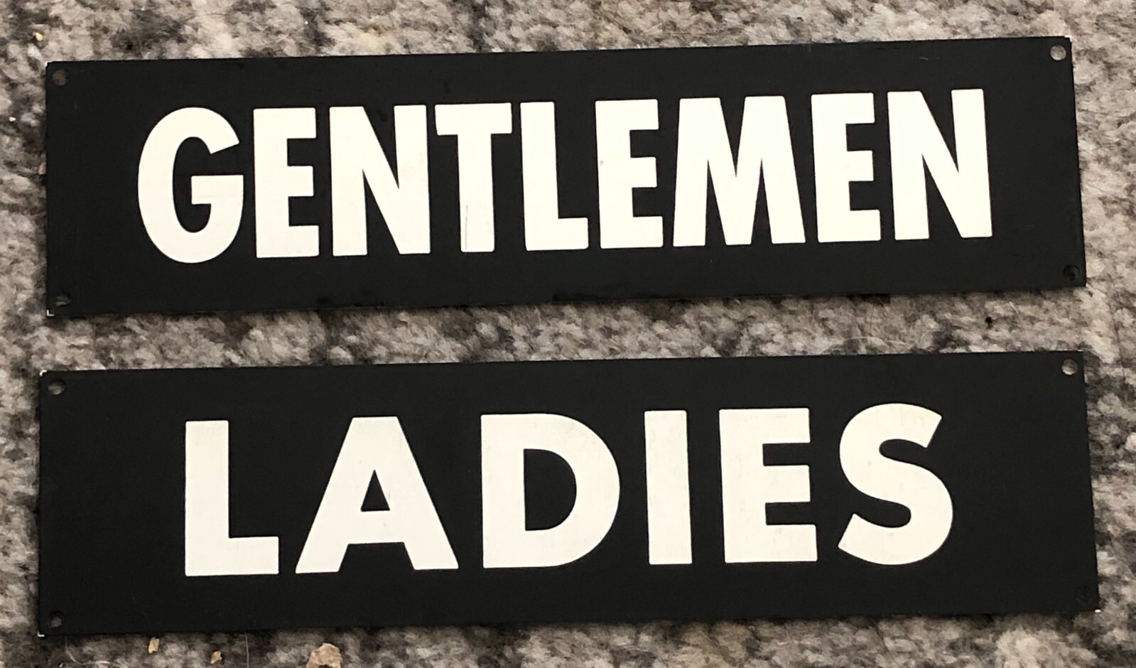 Vintage Bathroom Signs Gentlemen Ladies Original Metal 1950’s Men Women NOS