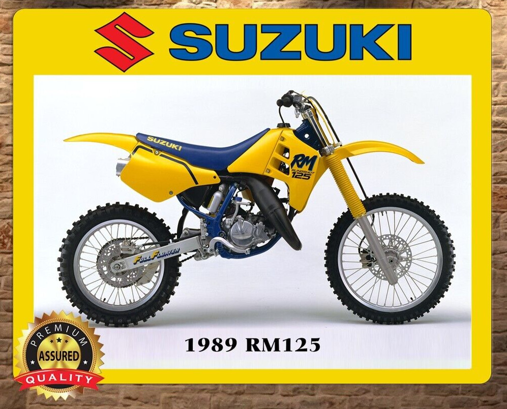 1989 – Suzuki – RM125 – Man Cave – Metal Sign 11 x 14