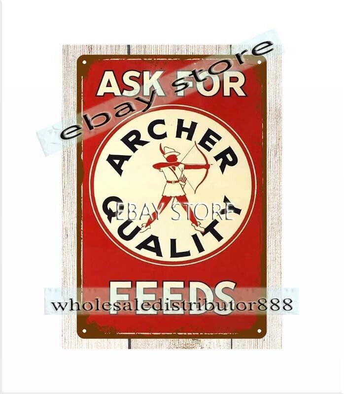 kitchen wall art Archer Feeds sign agriculture farming metal tin sign
